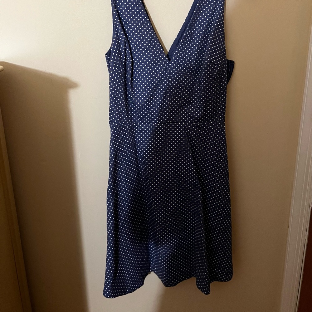 Victoria Secret Dress/Size S/Matching Heels/ Denim Blue with White PockADots.